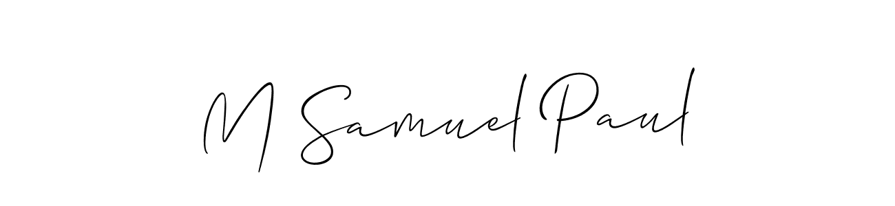 Allison_Script is a professional signature style that is perfect for those who want to add a touch of class to their signature. It is also a great choice for those who want to make their signature more unique. Get M Samuel Paul name to fancy signature for free. M Samuel Paul signature style 2 images and pictures png