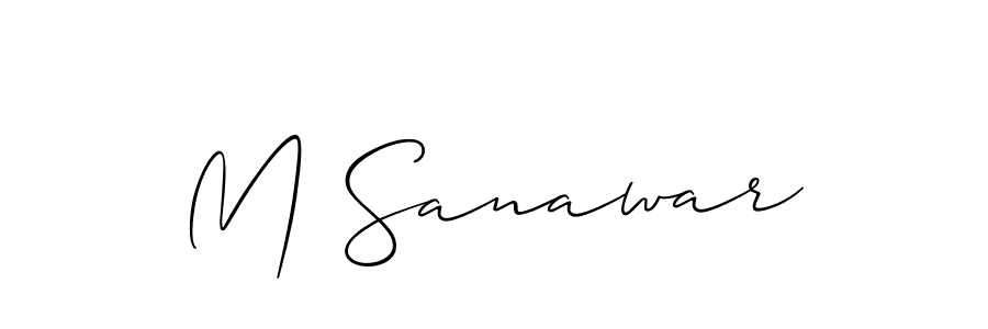 Allison_Script is a professional signature style that is perfect for those who want to add a touch of class to their signature. It is also a great choice for those who want to make their signature more unique. Get M Sanawar name to fancy signature for free. M Sanawar signature style 2 images and pictures png