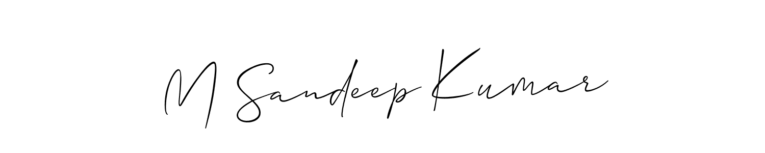 Make a beautiful signature design for name M Sandeep Kumar. With this signature (Allison_Script) style, you can create a handwritten signature for free. M Sandeep Kumar signature style 2 images and pictures png