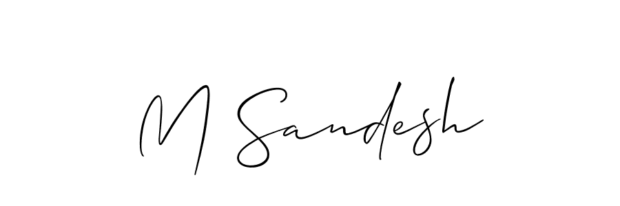 How to make M Sandesh name signature. Use Allison_Script style for creating short signs online. This is the latest handwritten sign. M Sandesh signature style 2 images and pictures png