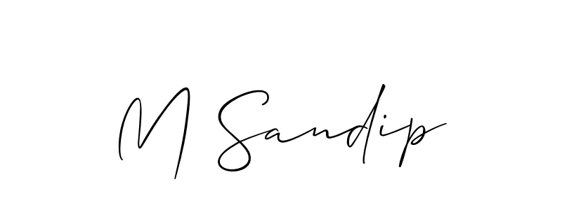 Best and Professional Signature Style for M Sandip. Allison_Script Best Signature Style Collection. M Sandip signature style 2 images and pictures png