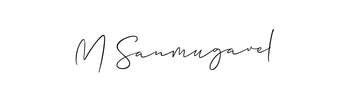 Also we have M Sanmugavel name is the best signature style. Create professional handwritten signature collection using Allison_Script autograph style. M Sanmugavel signature style 2 images and pictures png