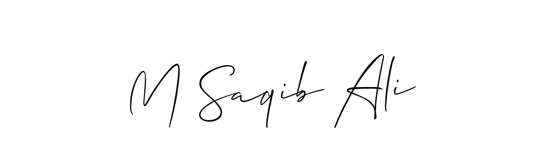 Create a beautiful signature design for name M Saqib Ali. With this signature (Allison_Script) fonts, you can make a handwritten signature for free. M Saqib Ali signature style 2 images and pictures png