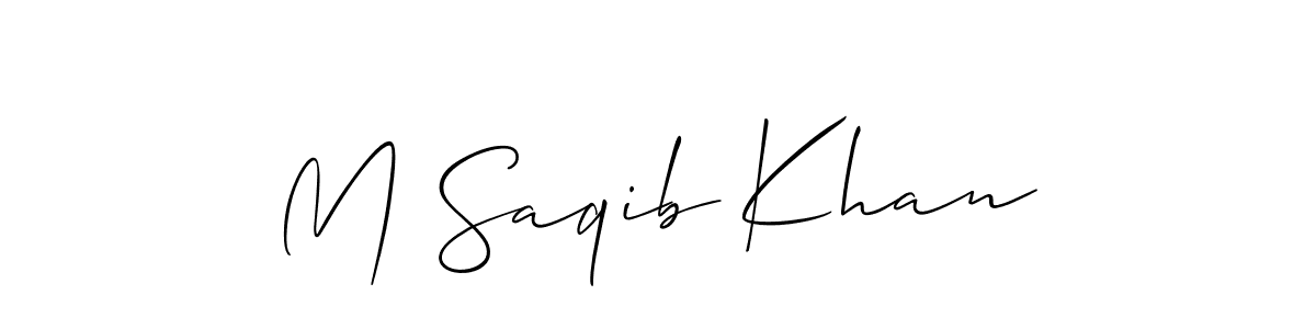 Design your own signature with our free online signature maker. With this signature software, you can create a handwritten (Allison_Script) signature for name M Saqib Khan. M Saqib Khan signature style 2 images and pictures png