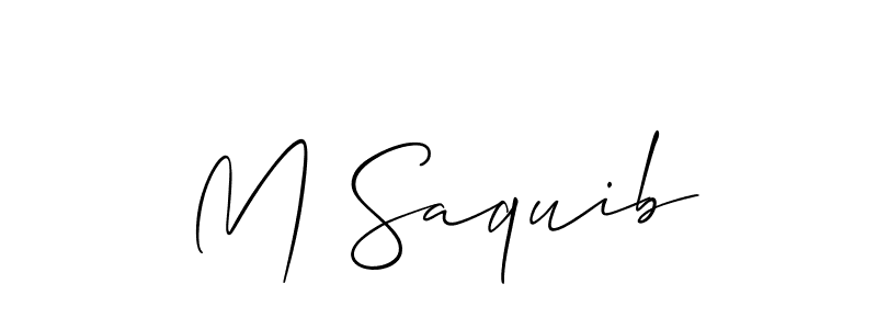 M Saquib stylish signature style. Best Handwritten Sign (Allison_Script) for my name. Handwritten Signature Collection Ideas for my name M Saquib. M Saquib signature style 2 images and pictures png