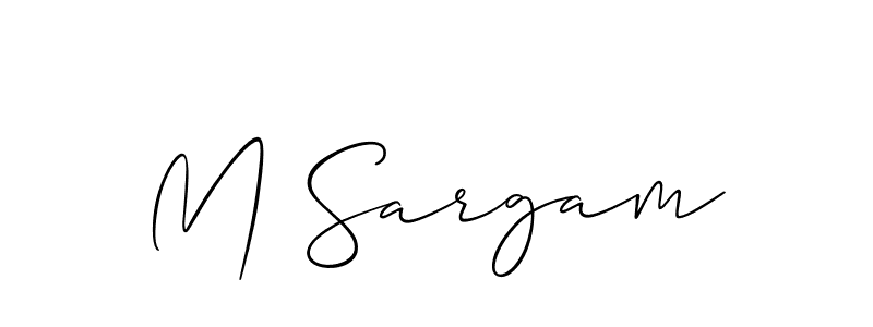 if you are searching for the best signature style for your name M Sargam. so please give up your signature search. here we have designed multiple signature styles  using Allison_Script. M Sargam signature style 2 images and pictures png