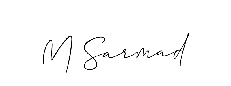 Design your own signature with our free online signature maker. With this signature software, you can create a handwritten (Allison_Script) signature for name M Sarmad. M Sarmad signature style 2 images and pictures png