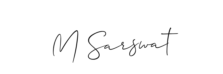 You should practise on your own different ways (Allison_Script) to write your name (M Sarswat) in signature. don't let someone else do it for you. M Sarswat signature style 2 images and pictures png