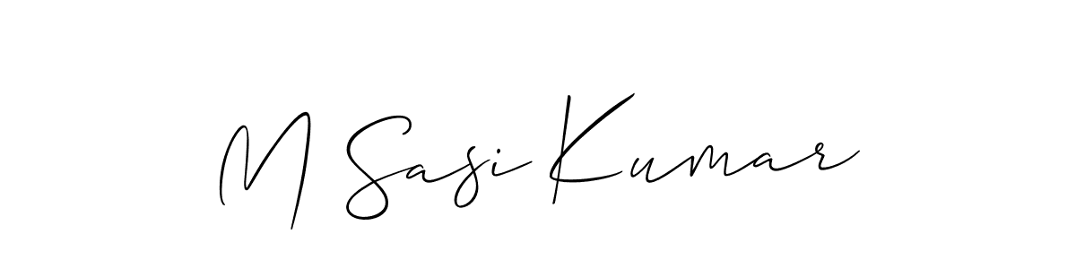 if you are searching for the best signature style for your name M Sasi Kumar. so please give up your signature search. here we have designed multiple signature styles  using Allison_Script. M Sasi Kumar signature style 2 images and pictures png