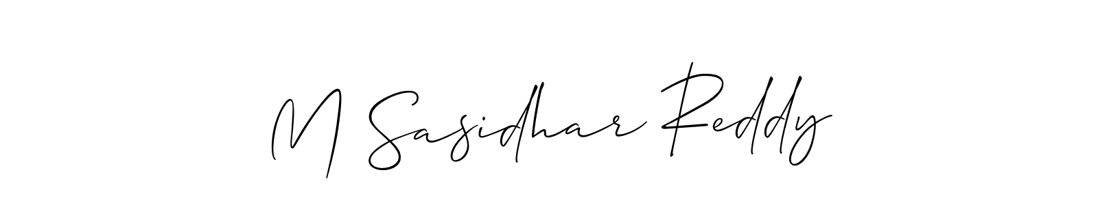 Design your own signature with our free online signature maker. With this signature software, you can create a handwritten (Allison_Script) signature for name M Sasidhar Reddy. M Sasidhar Reddy signature style 2 images and pictures png
