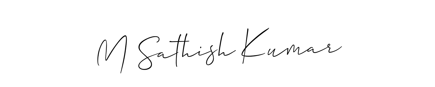 It looks lik you need a new signature style for name M Sathish Kumar. Design unique handwritten (Allison_Script) signature with our free signature maker in just a few clicks. M Sathish Kumar signature style 2 images and pictures png
