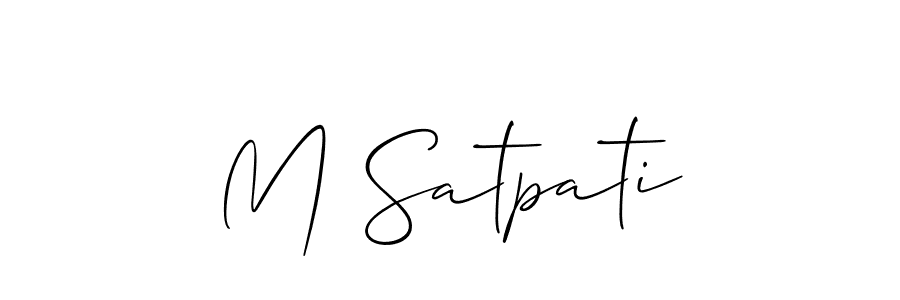 It looks lik you need a new signature style for name M Satpati. Design unique handwritten (Allison_Script) signature with our free signature maker in just a few clicks. M Satpati signature style 2 images and pictures png