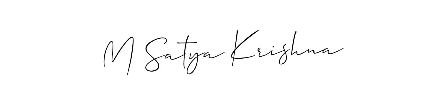 It looks lik you need a new signature style for name M Satya Krishna. Design unique handwritten (Allison_Script) signature with our free signature maker in just a few clicks. M Satya Krishna signature style 2 images and pictures png