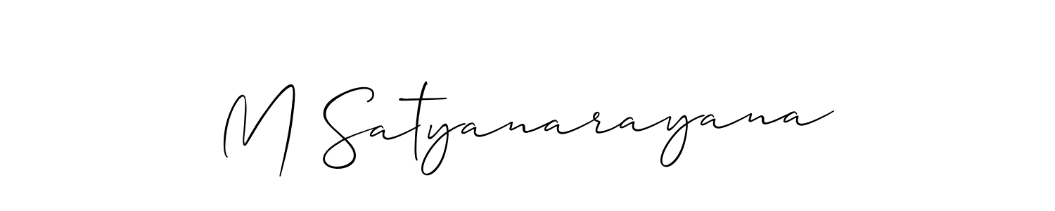 Also You can easily find your signature by using the search form. We will create M Satyanarayana name handwritten signature images for you free of cost using Allison_Script sign style. M Satyanarayana signature style 2 images and pictures png