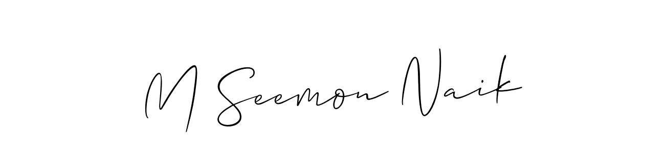 Create a beautiful signature design for name M Seemon Naik. With this signature (Allison_Script) fonts, you can make a handwritten signature for free. M Seemon Naik signature style 2 images and pictures png