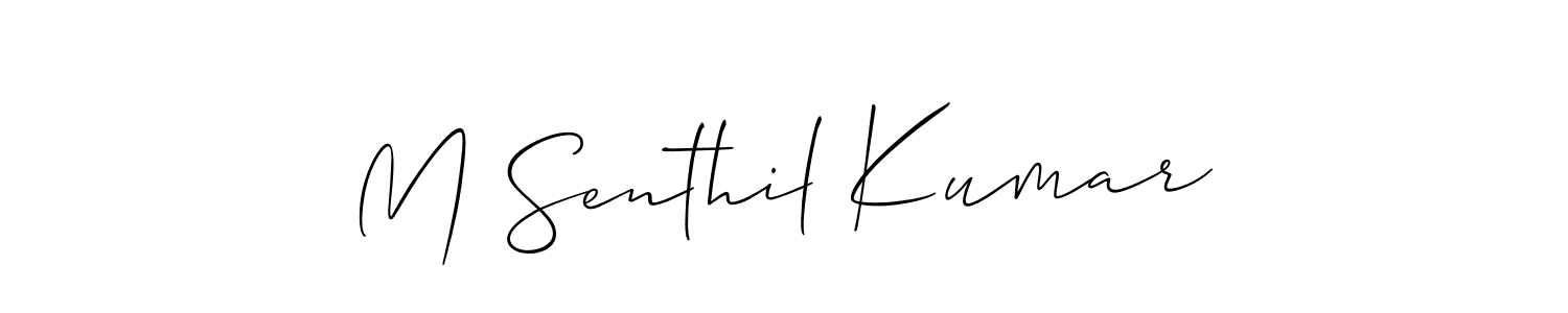 Make a beautiful signature design for name M Senthil Kumar. With this signature (Allison_Script) style, you can create a handwritten signature for free. M Senthil Kumar signature style 2 images and pictures png