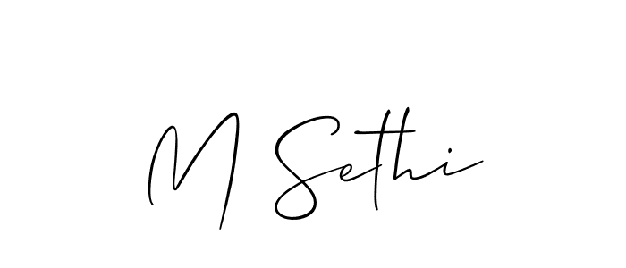 How to make M Sethi name signature. Use Allison_Script style for creating short signs online. This is the latest handwritten sign. M Sethi signature style 2 images and pictures png