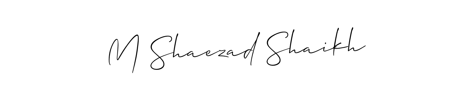 Also we have M Shaezad Shaikh name is the best signature style. Create professional handwritten signature collection using Allison_Script autograph style. M Shaezad Shaikh signature style 2 images and pictures png