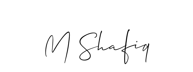 Also we have M Shafiq name is the best signature style. Create professional handwritten signature collection using Allison_Script autograph style. M Shafiq signature style 2 images and pictures png