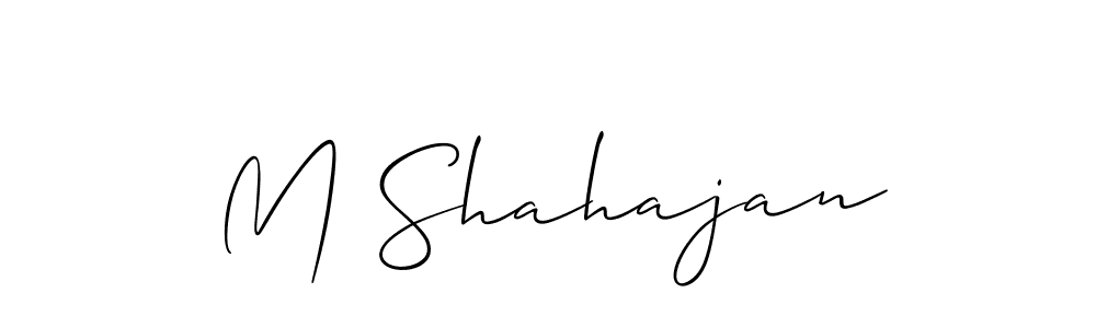 You should practise on your own different ways (Allison_Script) to write your name (M Shahajan) in signature. don't let someone else do it for you. M Shahajan signature style 2 images and pictures png