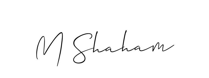 It looks lik you need a new signature style for name M Shaham. Design unique handwritten (Allison_Script) signature with our free signature maker in just a few clicks. M Shaham signature style 2 images and pictures png