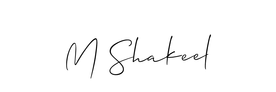Also You can easily find your signature by using the search form. We will create M Shakeel name handwritten signature images for you free of cost using Allison_Script sign style. M Shakeel signature style 2 images and pictures png