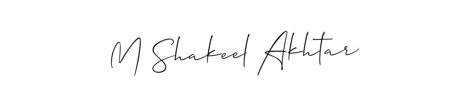 Create a beautiful signature design for name M Shakeel Akhtar. With this signature (Allison_Script) fonts, you can make a handwritten signature for free. M Shakeel Akhtar signature style 2 images and pictures png