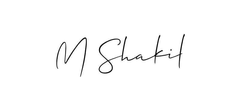 Also You can easily find your signature by using the search form. We will create M Shakil name handwritten signature images for you free of cost using Allison_Script sign style. M Shakil signature style 2 images and pictures png
