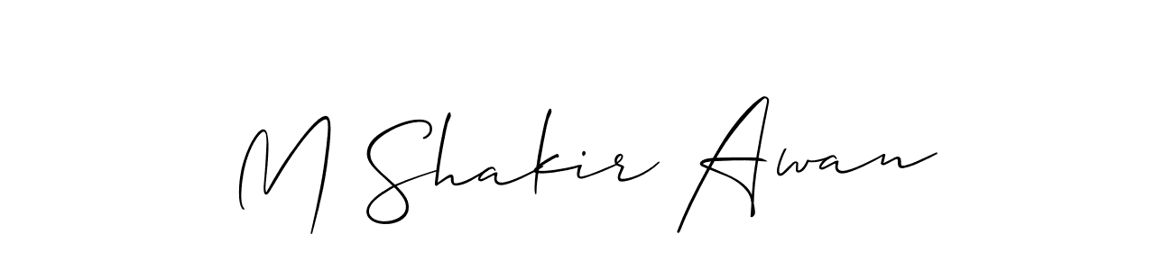 Use a signature maker to create a handwritten signature online. With this signature software, you can design (Allison_Script) your own signature for name M Shakir Awan. M Shakir Awan signature style 2 images and pictures png