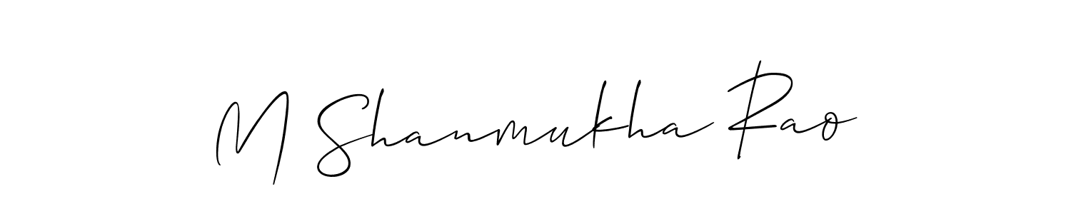 You should practise on your own different ways (Allison_Script) to write your name (M Shanmukha Rao) in signature. don't let someone else do it for you. M Shanmukha Rao signature style 2 images and pictures png