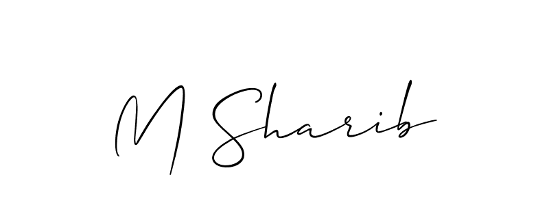 M Sharib stylish signature style. Best Handwritten Sign (Allison_Script) for my name. Handwritten Signature Collection Ideas for my name M Sharib. M Sharib signature style 2 images and pictures png