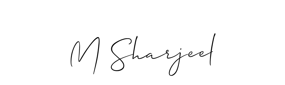 Allison_Script is a professional signature style that is perfect for those who want to add a touch of class to their signature. It is also a great choice for those who want to make their signature more unique. Get M Sharjeel name to fancy signature for free. M Sharjeel signature style 2 images and pictures png