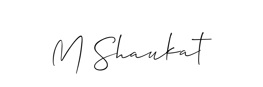 Also we have M Shaukat name is the best signature style. Create professional handwritten signature collection using Allison_Script autograph style. M Shaukat signature style 2 images and pictures png