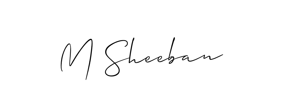 How to make M Sheeban signature? Allison_Script is a professional autograph style. Create handwritten signature for M Sheeban name. M Sheeban signature style 2 images and pictures png