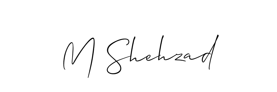 Also we have M Shehzad name is the best signature style. Create professional handwritten signature collection using Allison_Script autograph style. M Shehzad signature style 2 images and pictures png