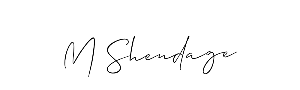 How to make M Shendage signature? Allison_Script is a professional autograph style. Create handwritten signature for M Shendage name. M Shendage signature style 2 images and pictures png