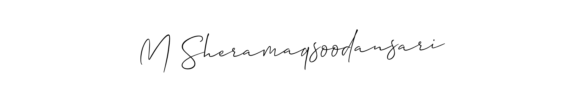 Also You can easily find your signature by using the search form. We will create M Sheramaqsoodansari name handwritten signature images for you free of cost using Allison_Script sign style. M Sheramaqsoodansari signature style 2 images and pictures png