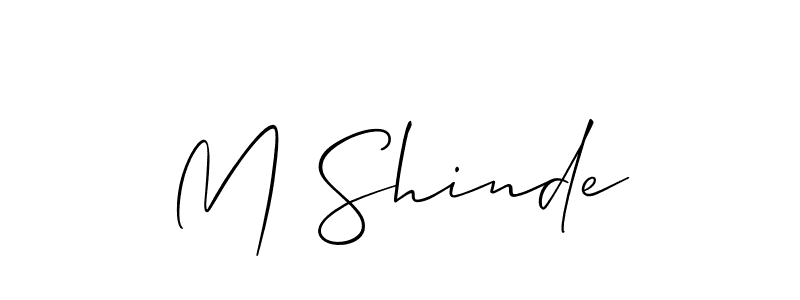 You should practise on your own different ways (Allison_Script) to write your name (M Shinde) in signature. don't let someone else do it for you. M Shinde signature style 2 images and pictures png