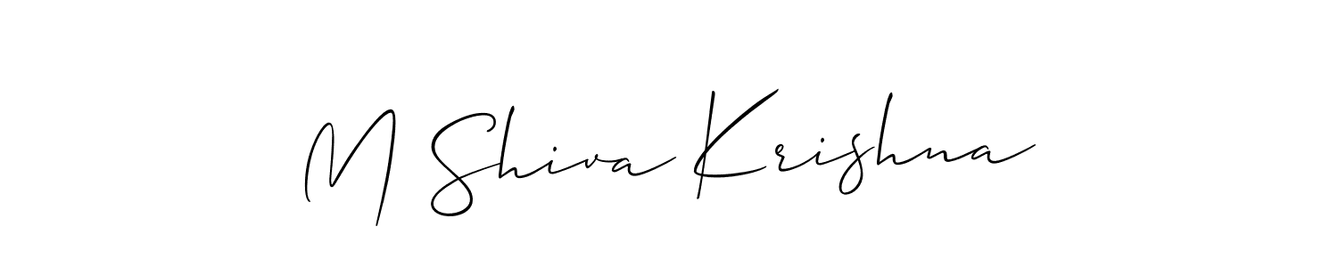 Also we have M Shiva Krishna name is the best signature style. Create professional handwritten signature collection using Allison_Script autograph style. M Shiva Krishna signature style 2 images and pictures png