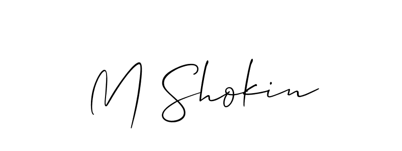 You should practise on your own different ways (Allison_Script) to write your name (M Shokin) in signature. don't let someone else do it for you. M Shokin signature style 2 images and pictures png