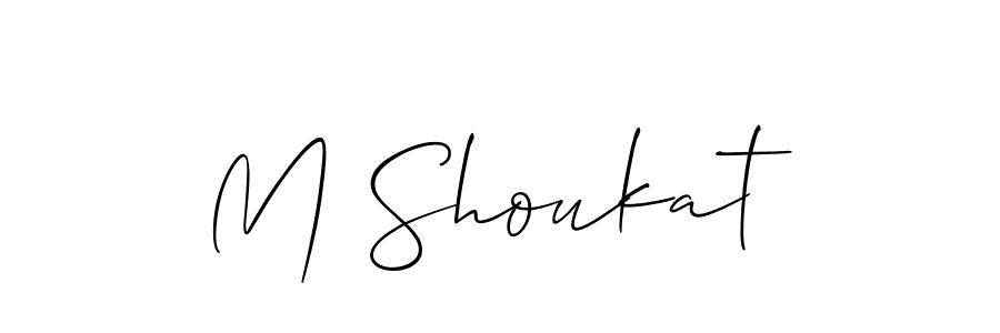 if you are searching for the best signature style for your name M Shoukat. so please give up your signature search. here we have designed multiple signature styles  using Allison_Script. M Shoukat signature style 2 images and pictures png