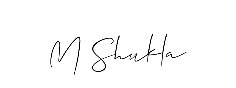 Use a signature maker to create a handwritten signature online. With this signature software, you can design (Allison_Script) your own signature for name M Shukla. M Shukla signature style 2 images and pictures png