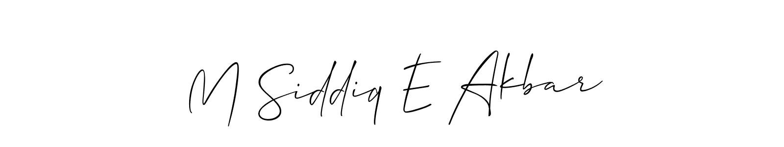 How to make M Siddiq E Akbar name signature. Use Allison_Script style for creating short signs online. This is the latest handwritten sign. M Siddiq E Akbar signature style 2 images and pictures png