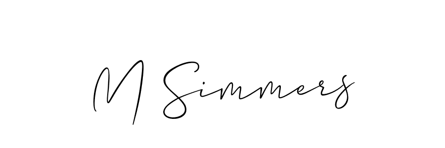 Design your own signature with our free online signature maker. With this signature software, you can create a handwritten (Allison_Script) signature for name M Simmers. M Simmers signature style 2 images and pictures png