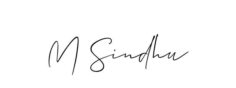 Design your own signature with our free online signature maker. With this signature software, you can create a handwritten (Allison_Script) signature for name M Sindhu. M Sindhu signature style 2 images and pictures png