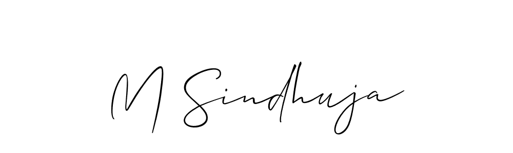 This is the best signature style for the M Sindhuja name. Also you like these signature font (Allison_Script). Mix name signature. M Sindhuja signature style 2 images and pictures png