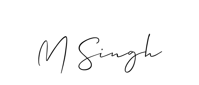 Use a signature maker to create a handwritten signature online. With this signature software, you can design (Allison_Script) your own signature for name M Singh. M Singh signature style 2 images and pictures png