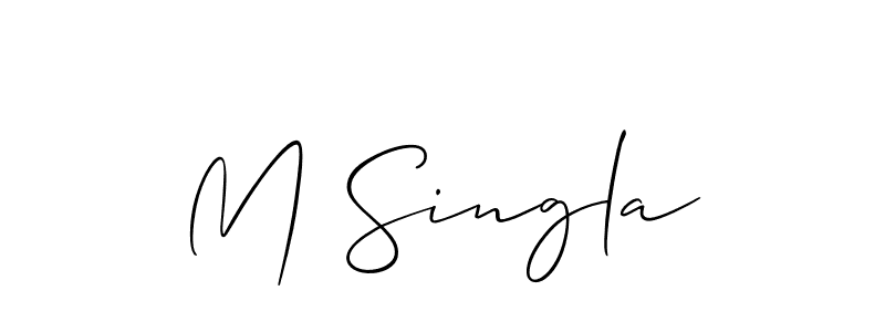 Make a beautiful signature design for name M Singla. With this signature (Allison_Script) style, you can create a handwritten signature for free. M Singla signature style 2 images and pictures png