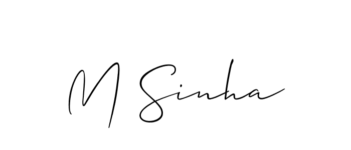 Also we have M Sinha name is the best signature style. Create professional handwritten signature collection using Allison_Script autograph style. M Sinha signature style 2 images and pictures png