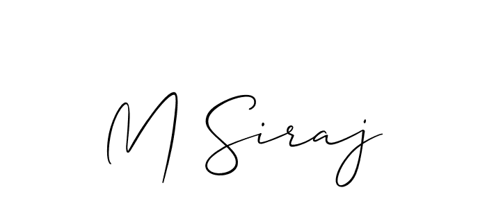 Allison_Script is a professional signature style that is perfect for those who want to add a touch of class to their signature. It is also a great choice for those who want to make their signature more unique. Get M Siraj name to fancy signature for free. M Siraj signature style 2 images and pictures png